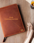 Zippered Padfolio Minimal — Premium Personalized Handmade Leather Leather Portfolio | Pikore