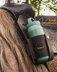 Saddle Bottle Holder Field — Premium Personalized Handmade Leather Drink Holder | Pikore