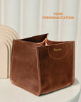 Storage Bin — Premium Personalized Handmade Leather Storage Bin | Pikore