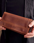 Leather Hanging Toiletry Bag - Pikore