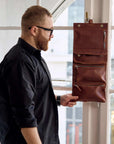 Leather Hanging Toiletry Bag - Pikore