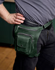 Leather Hip Pack with Thigh Strap - Pikore