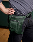 Leather Hip Pack with Thigh Strap - Pikore