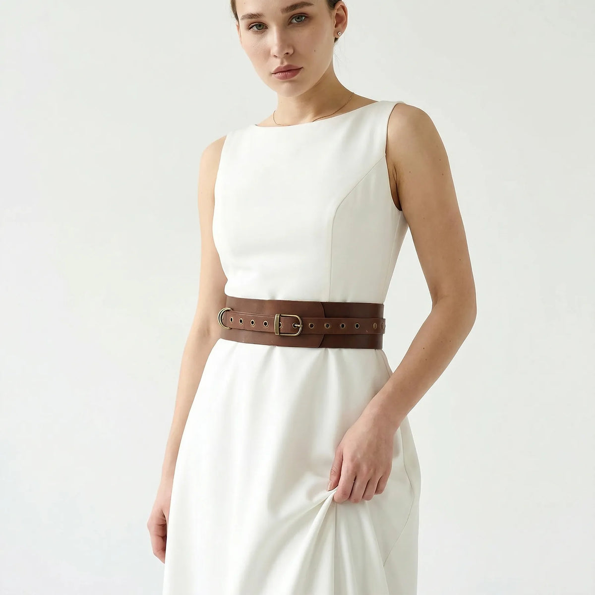 1199 Women Genuine Leather Vintage Waist Belt For Dress Leather Wide Waist Belt – High Waist Belt for Dresses  main image 2