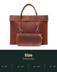Laptop Bag with Small Pouch Set — Premium Personalized Handmade Leather Laptop Bag | Pikore
