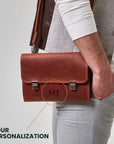 Notebook Cover with Shoulder Strap — Premium Personalized Handmade Leather Covers | Pikore