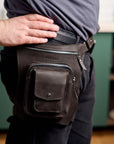 Leather Hip Pack with Thigh Strap - Pikore