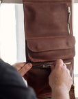 Leather Hanging Toiletry Bag - Pikore