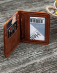 Slim Leather Wallet — Premium Personalized Handmade Leather Add-ons | Pikore