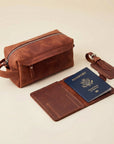 Passport Wallet & Luggage tag + Toiletry Bag