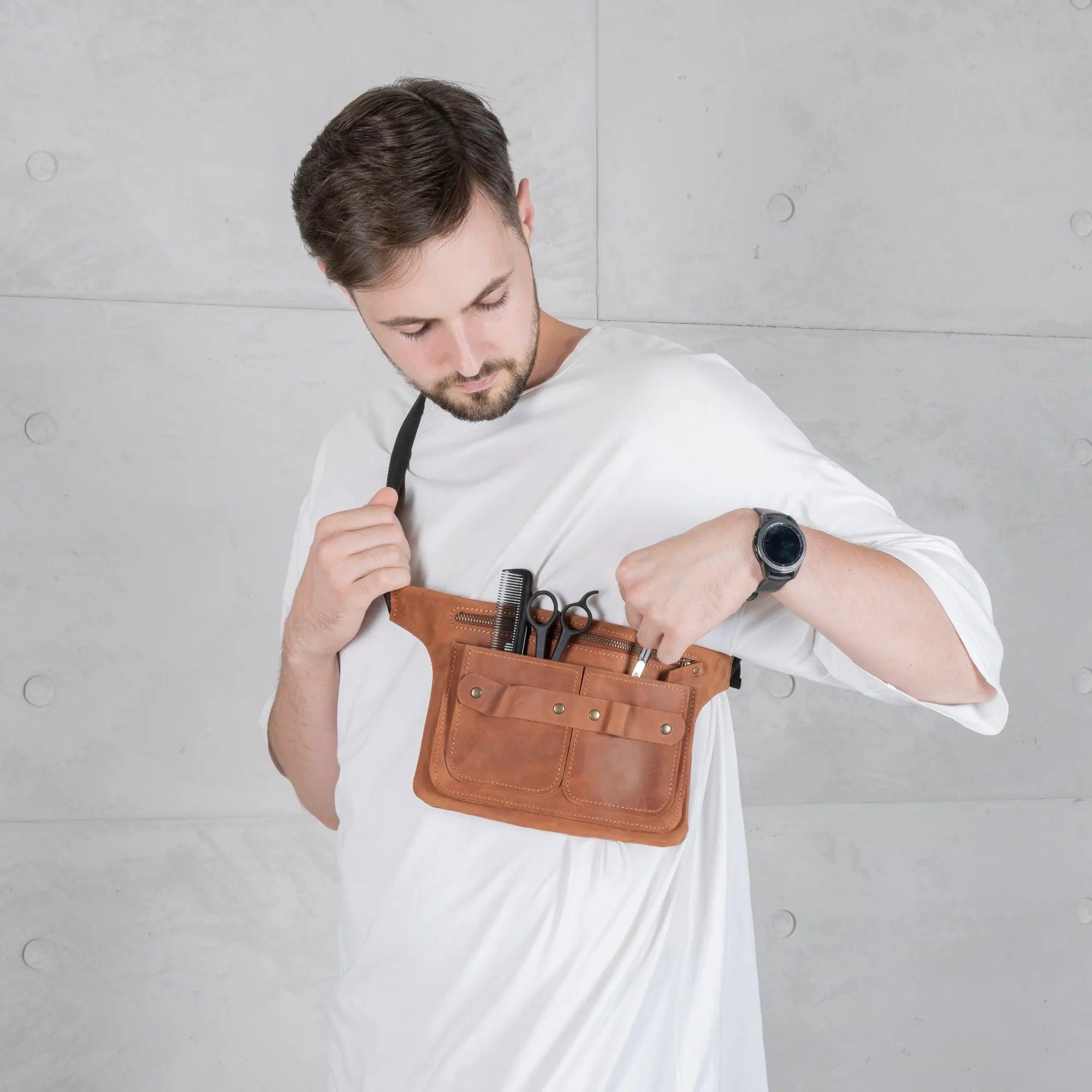 Barber Waist Bag Leather - Pikore