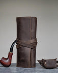 Leather Pipes Roll Case - Pikore