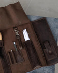 Leather Pipes Roll Case - Pikore