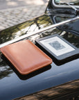 Slim leather Kobo case protecting your eReader from scratches and daily wear.