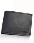 A black leather bifold wallet with visible stitching and the brand name 'PAKORE' debossed in the bottom right corner, shown on a plain white background.