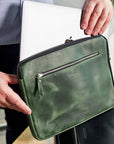 Leather Macbook Sleeve with Zipper - Pikore