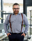 Leather Men's Suspenders - Pikore