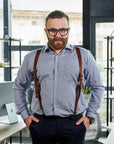 Leather Men's Suspenders - Pikore