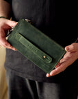 Personalized Leather Wallet Clutch - Pikore