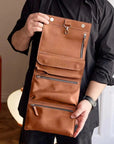Leather Hanging Toiletry Bag - Pikore