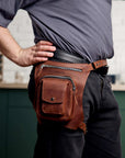 Leather Hip Pack with Thigh Strap - Pikore