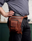 Leather Hip Pack with Thigh Strap - Pikore