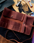 Leather Paint Brush Roll