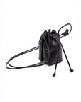 Black Leather Bucket Bag
