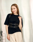 Black Leather Harness Belt
