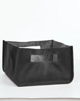 Black Leather Storage Basket