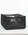 Black Leather Storage Basket