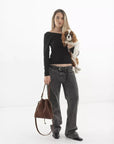Brown Leather Bucket Bag