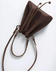 Brown Leather Bucket Purse