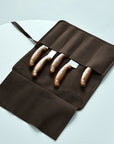 Brown Leather Knife Roll