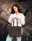 Brown Leather Shoulder Tote