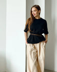 Brown Leather Skinny Belt