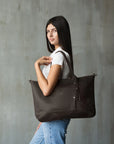 Brown Leather Tote Bag