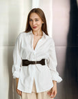Brown Waist Wide Belt