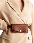 Cognac Leather Belt Bags