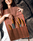 Cognac Leather Knife Case