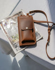 Crossbody Phone Wallet — Premium Personalized Handmade Leather Wallet Bag Cell Phone | Pikore