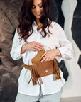 Genuine Leather Fringe Purse
