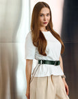 Green Leather Chain Belt