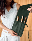 Green Leather Knife Roll