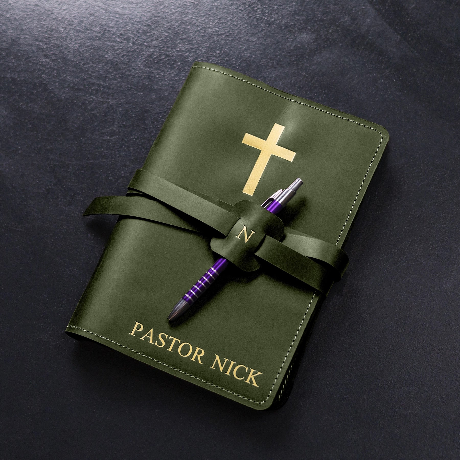 Green Leather Prayer Journal