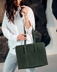 Green Leather Shoulder Tote