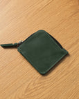 Green Leather Small Wallet