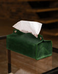Green Leather Tissue Box Cover