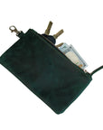 Black Leather Zip Pouch