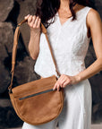 Half Round Leather Bag